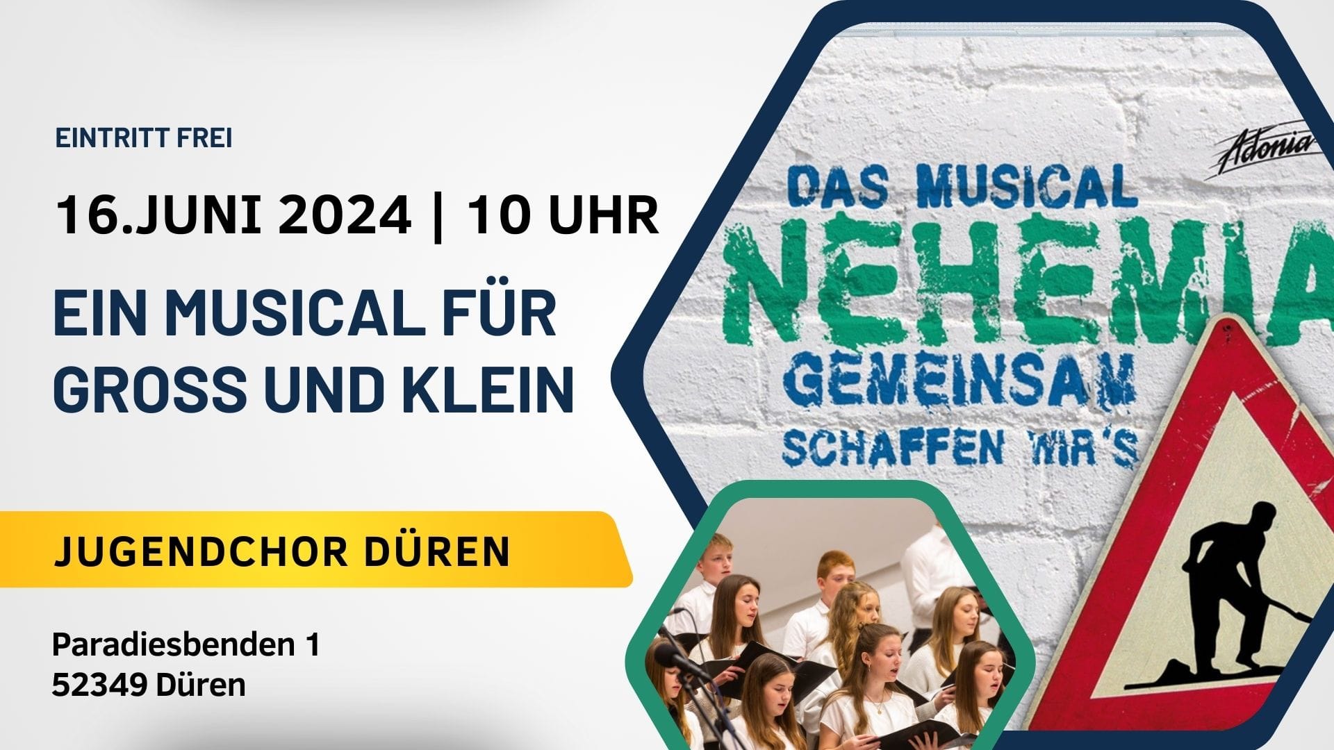 Herzliche Einladung zum Musical „Nehemia – Gemeinsam schaffen wir's"!